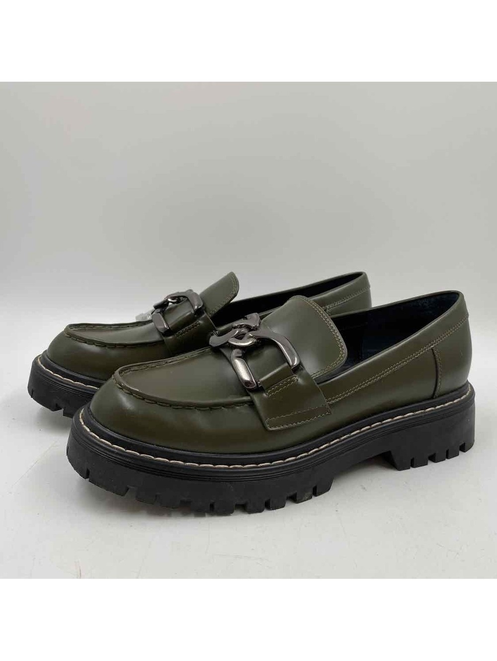 Marc Fisher Women's Shoe Size 7.5 Green Solid Loafers